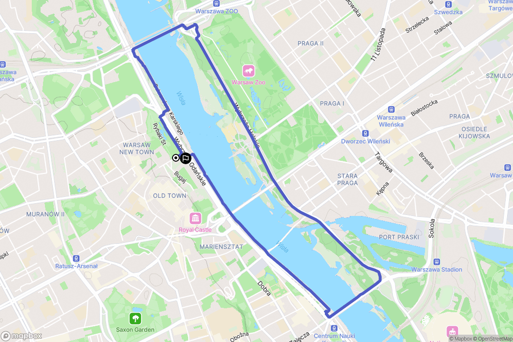 Warszawa: mapa trasy - Poland