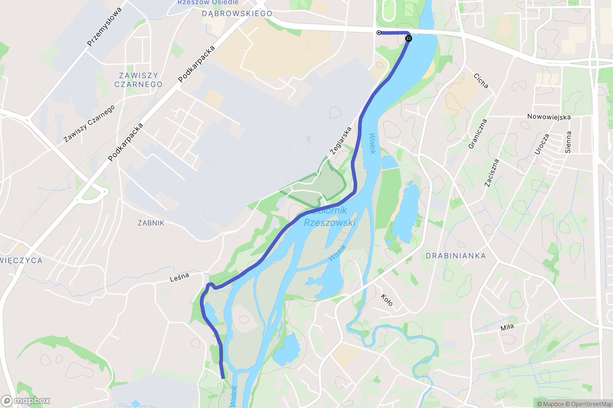 Rzeszów: mapa trasy - Poland