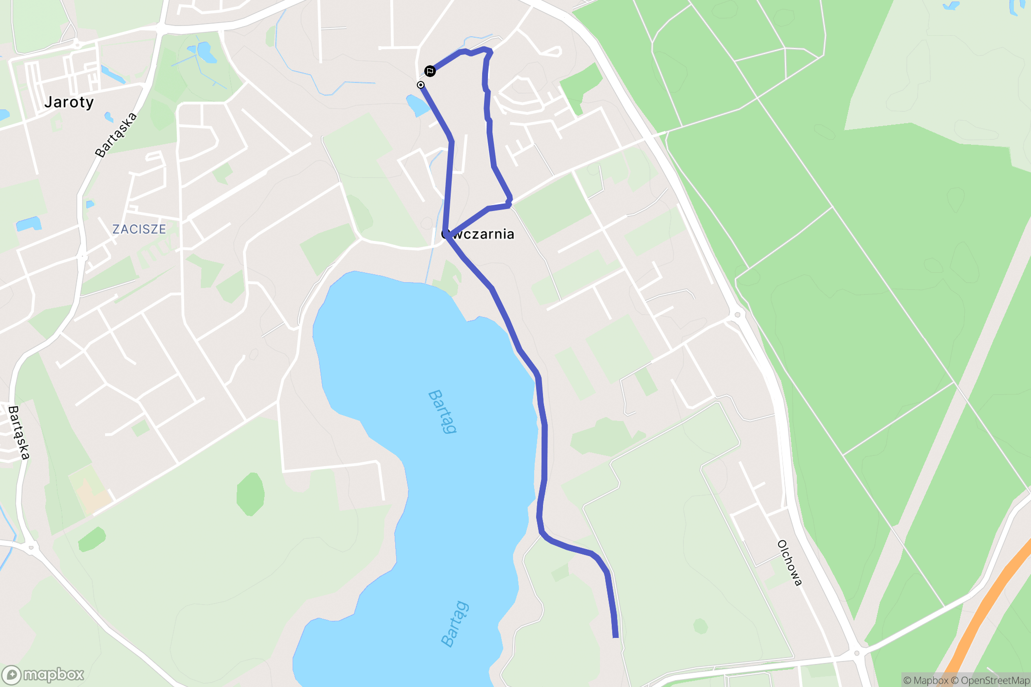 Bartąg: mapa trasy - Poland