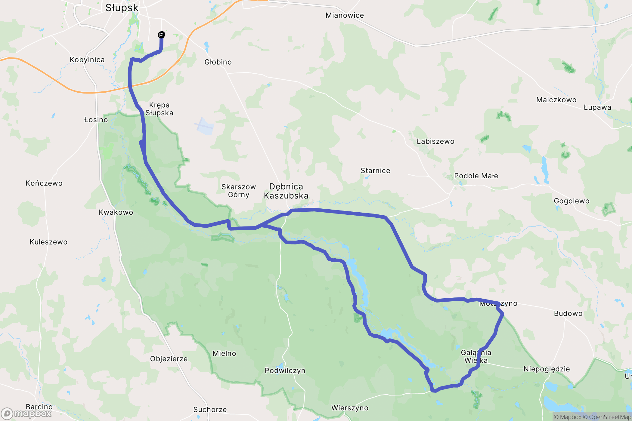Słupsk: mapa trasy - Poland