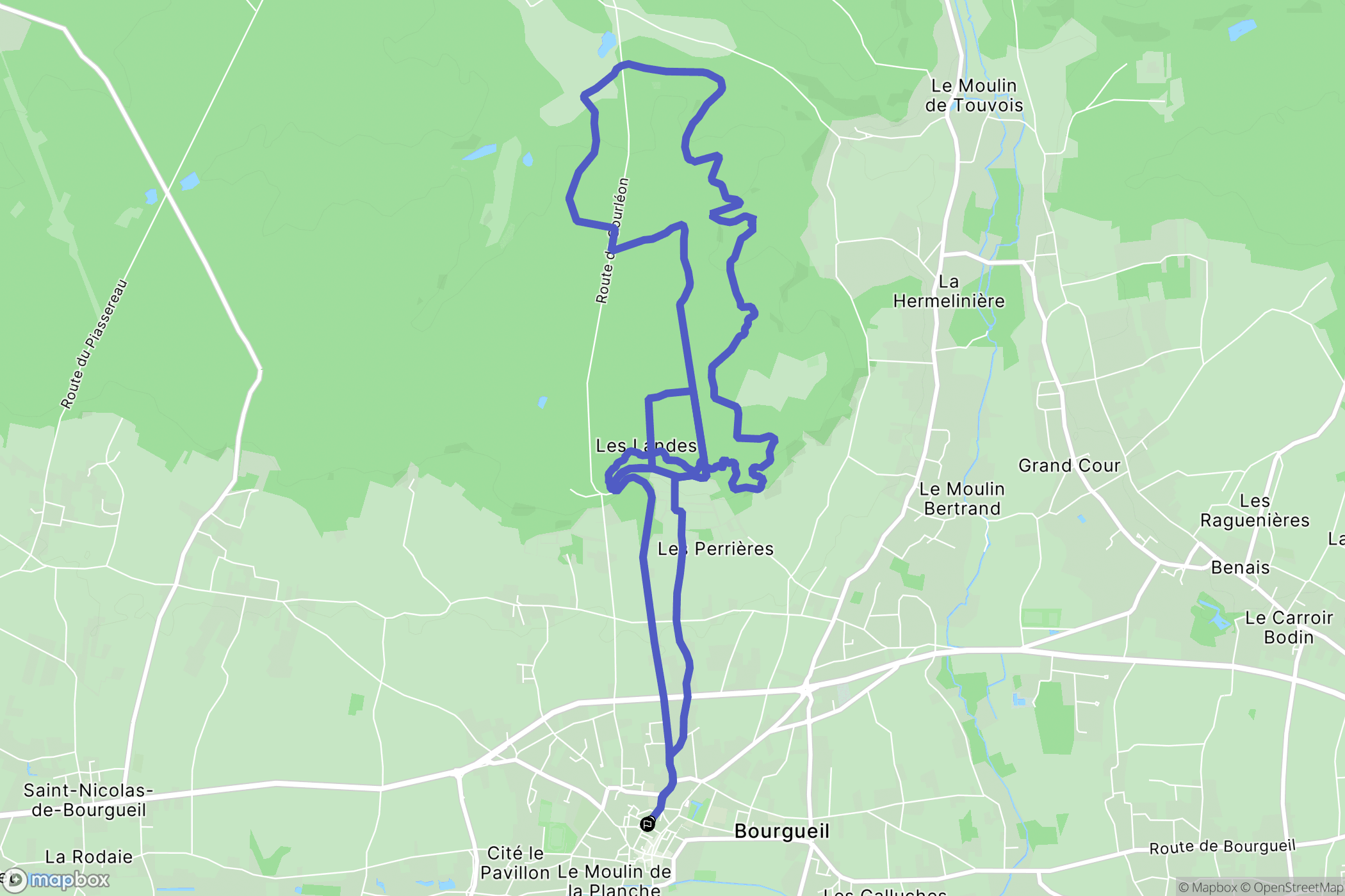Bourgueil : carte du parcours de randonnée - France
