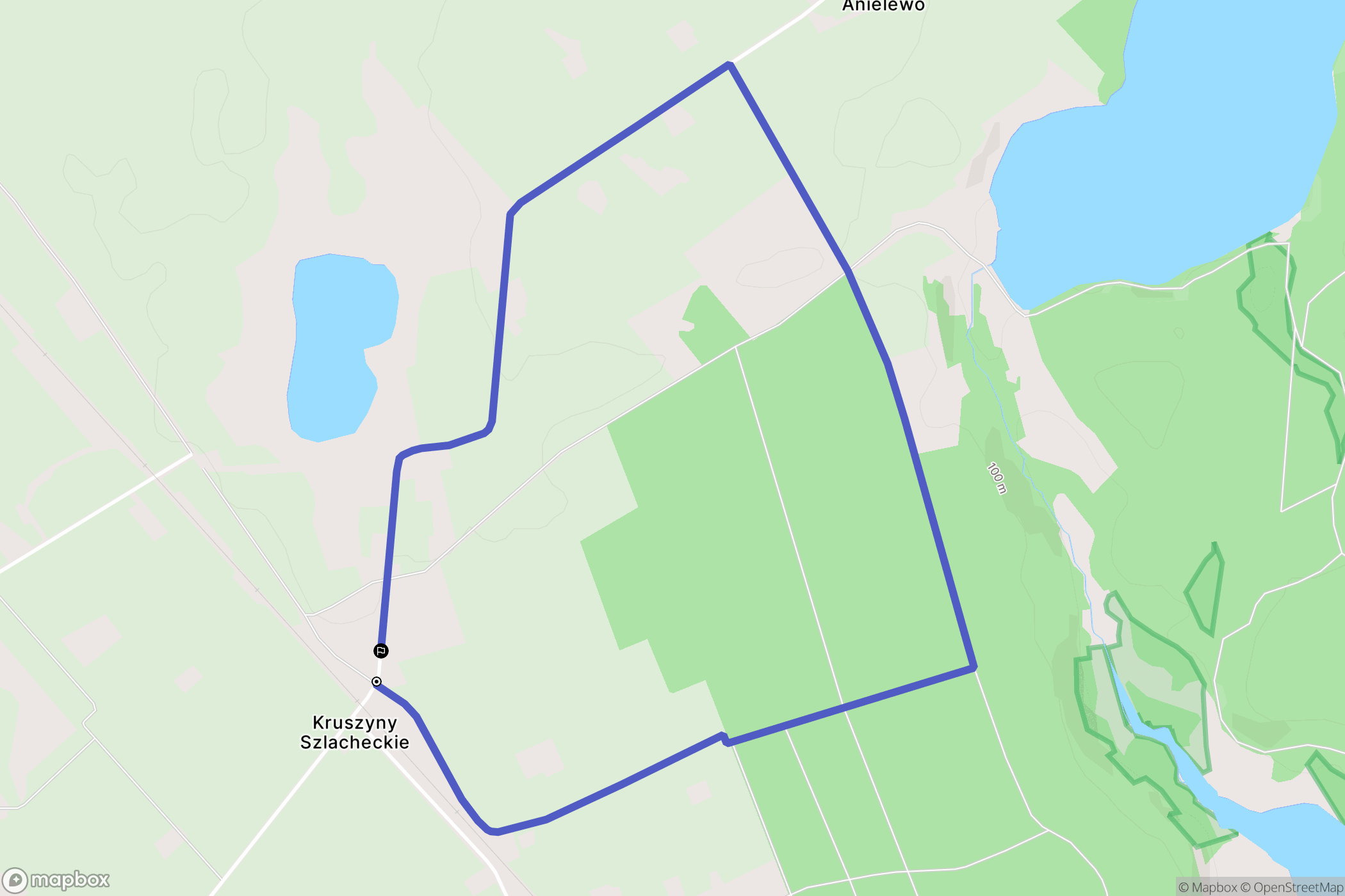 Kruszyny Szlacheckie: mapa trasy - Poland