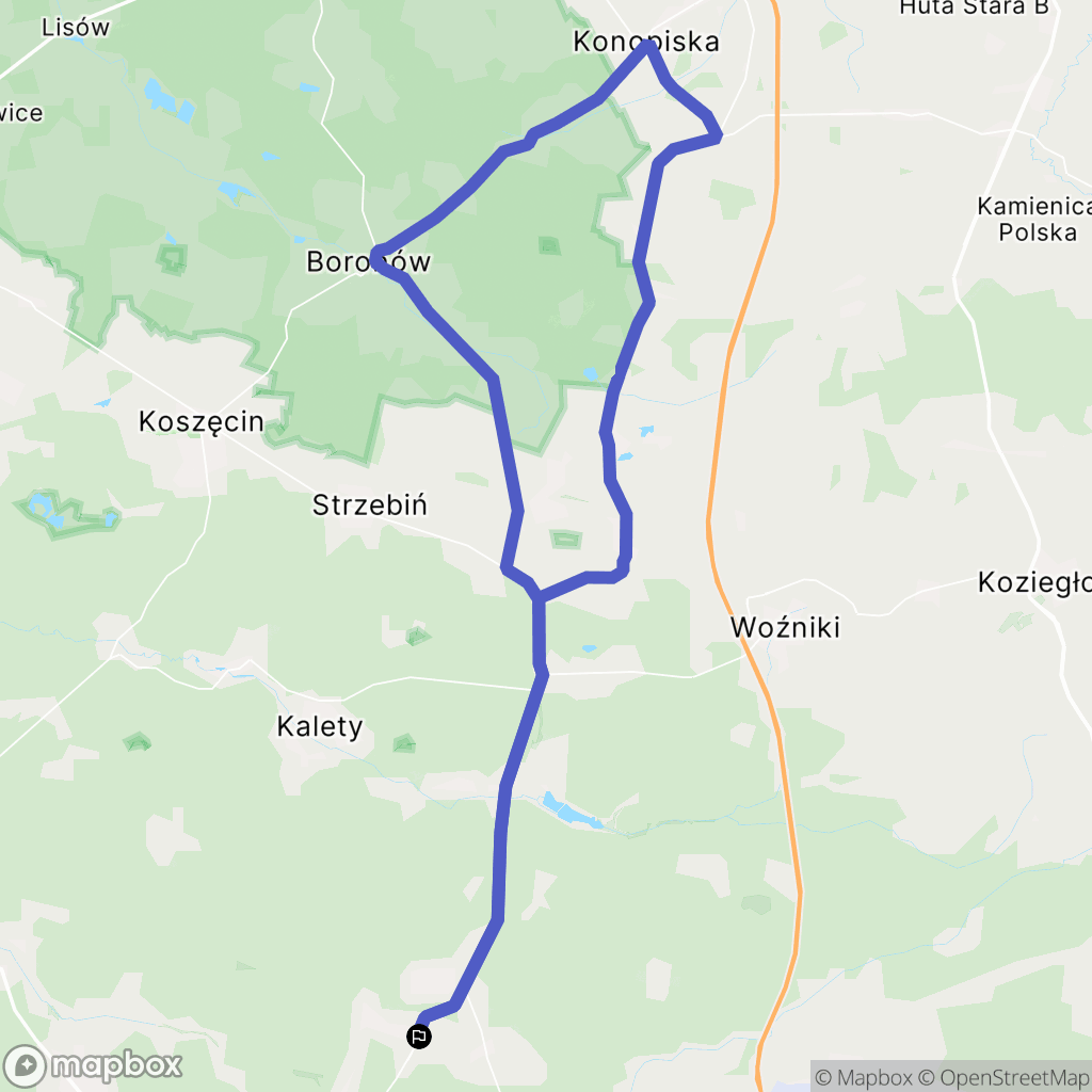 Miasteczko Śląskie: mapa trasy - Poland