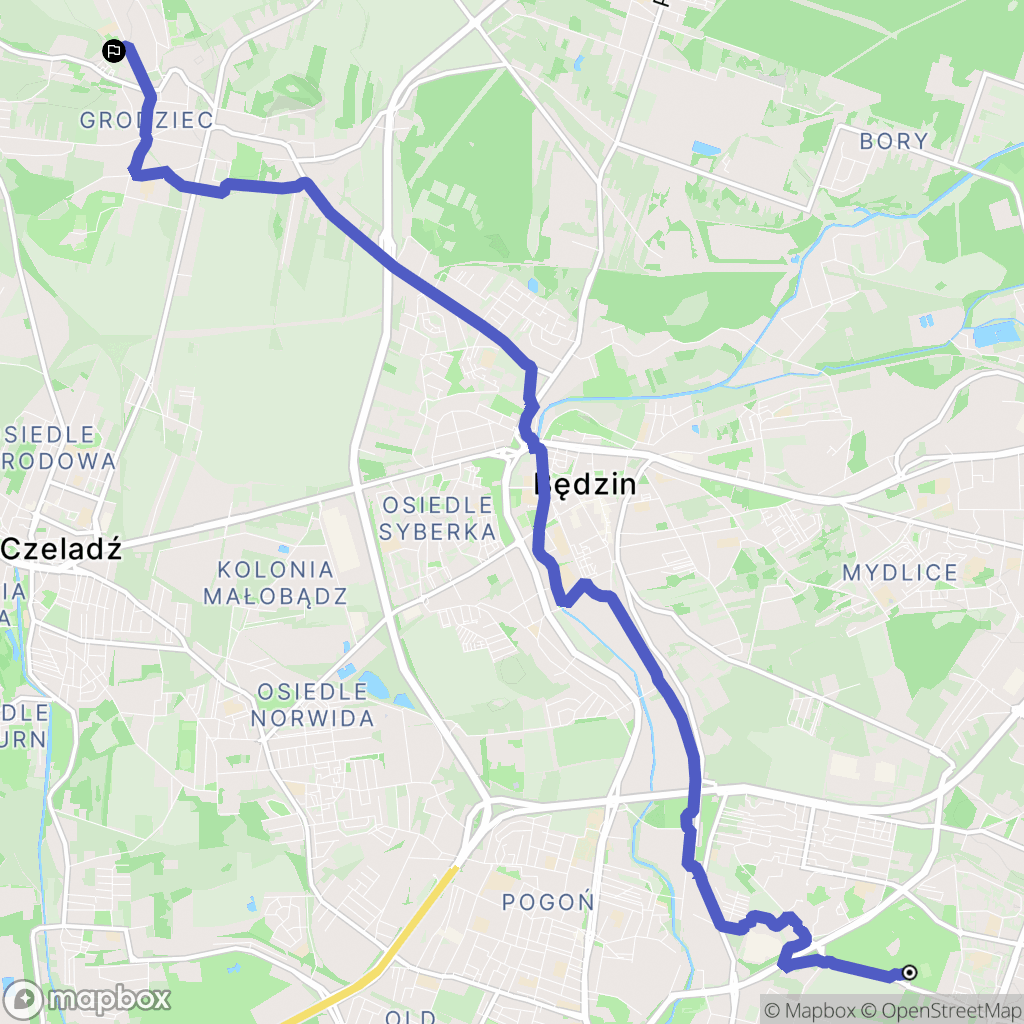Sosnowiec: mapa trasy - Poland