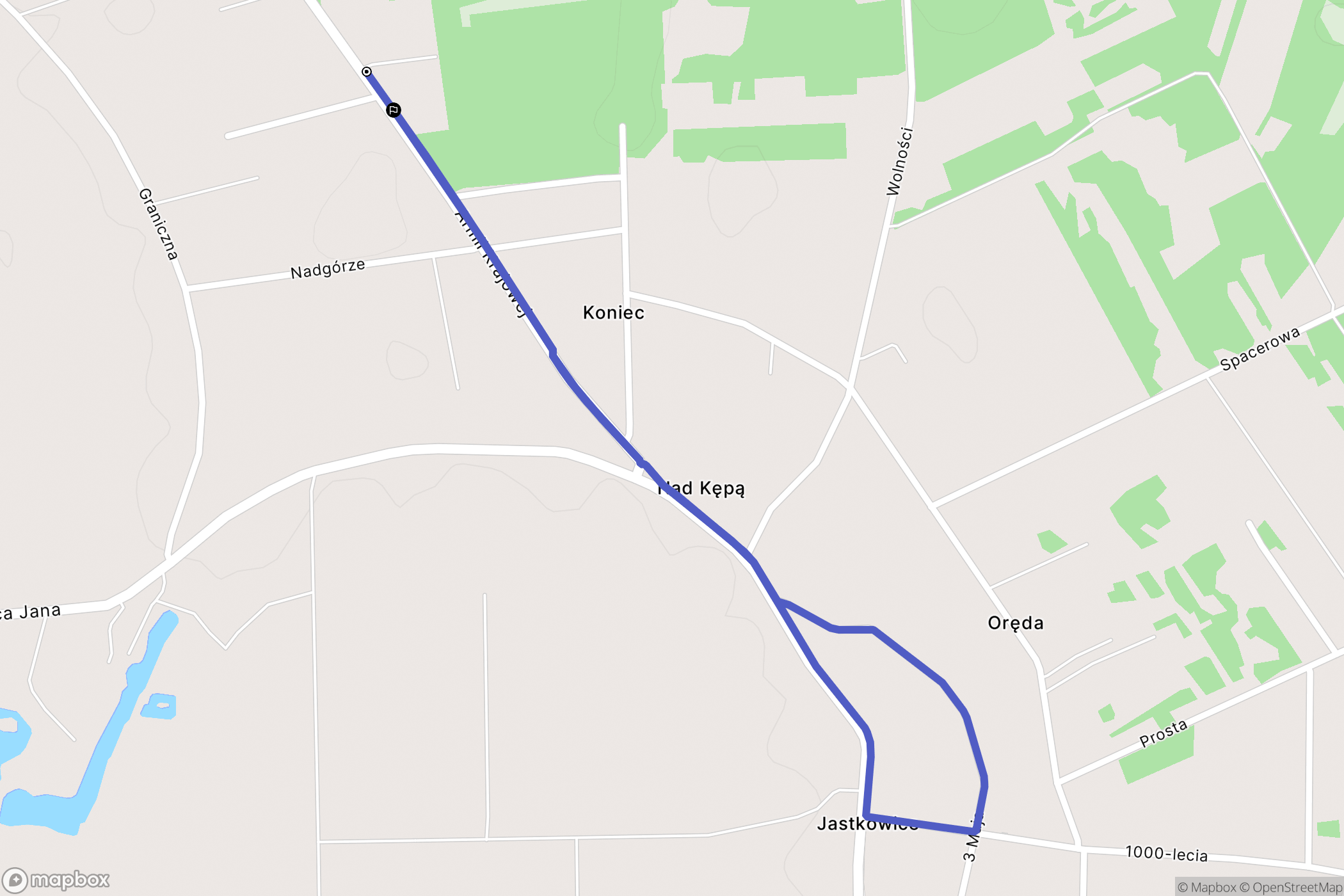 Jastkowice: mapa trasy - Poland