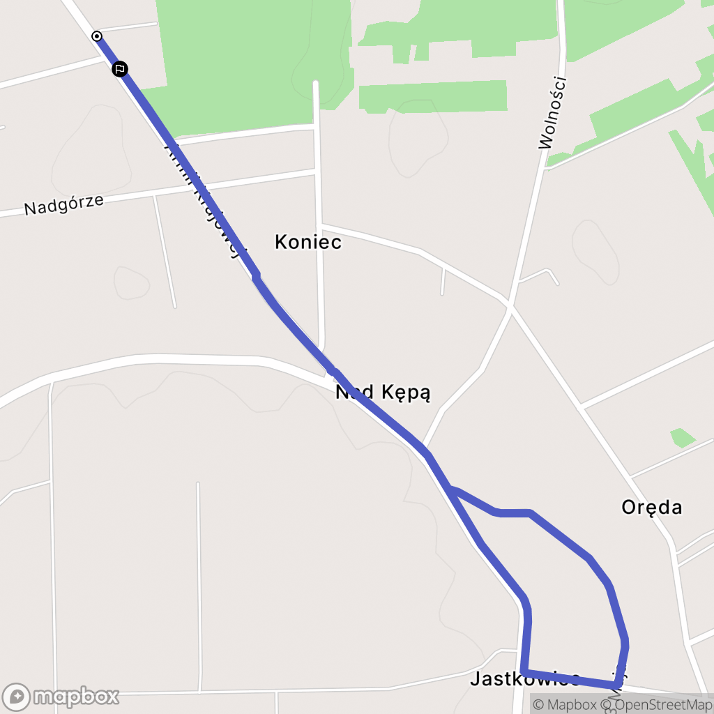 Jastkowice: mapa trasy - Poland