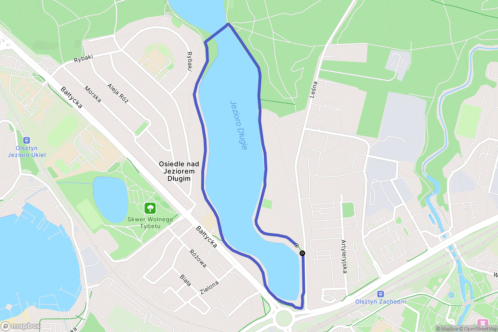 Olsztyn: mapa trasy - Poland