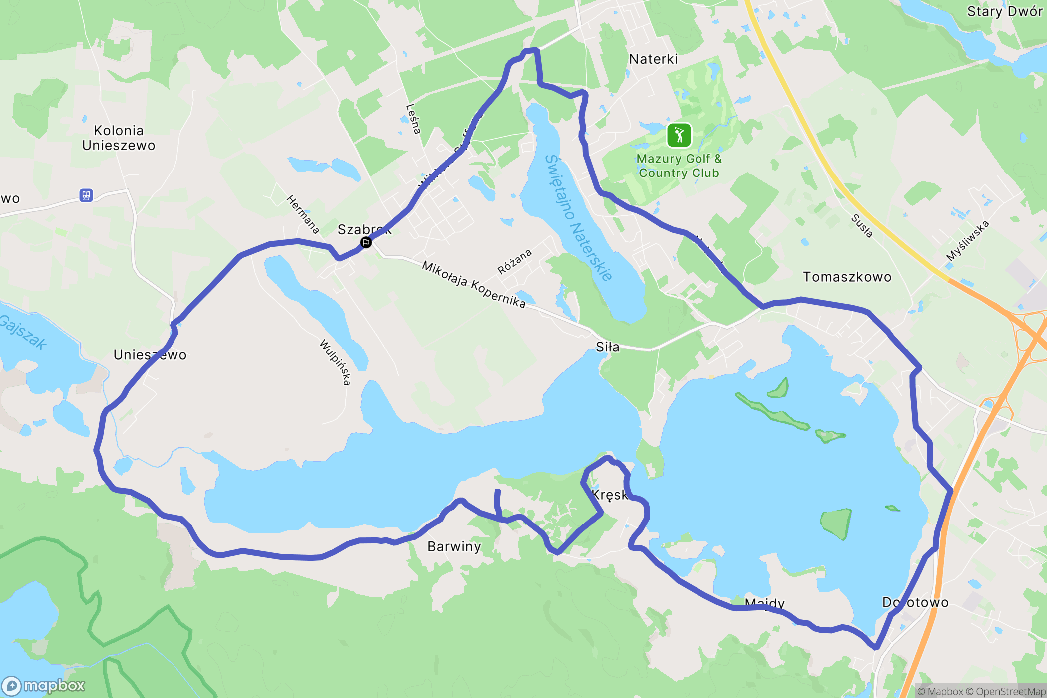 Sząbruk: mapa trasy - Poland