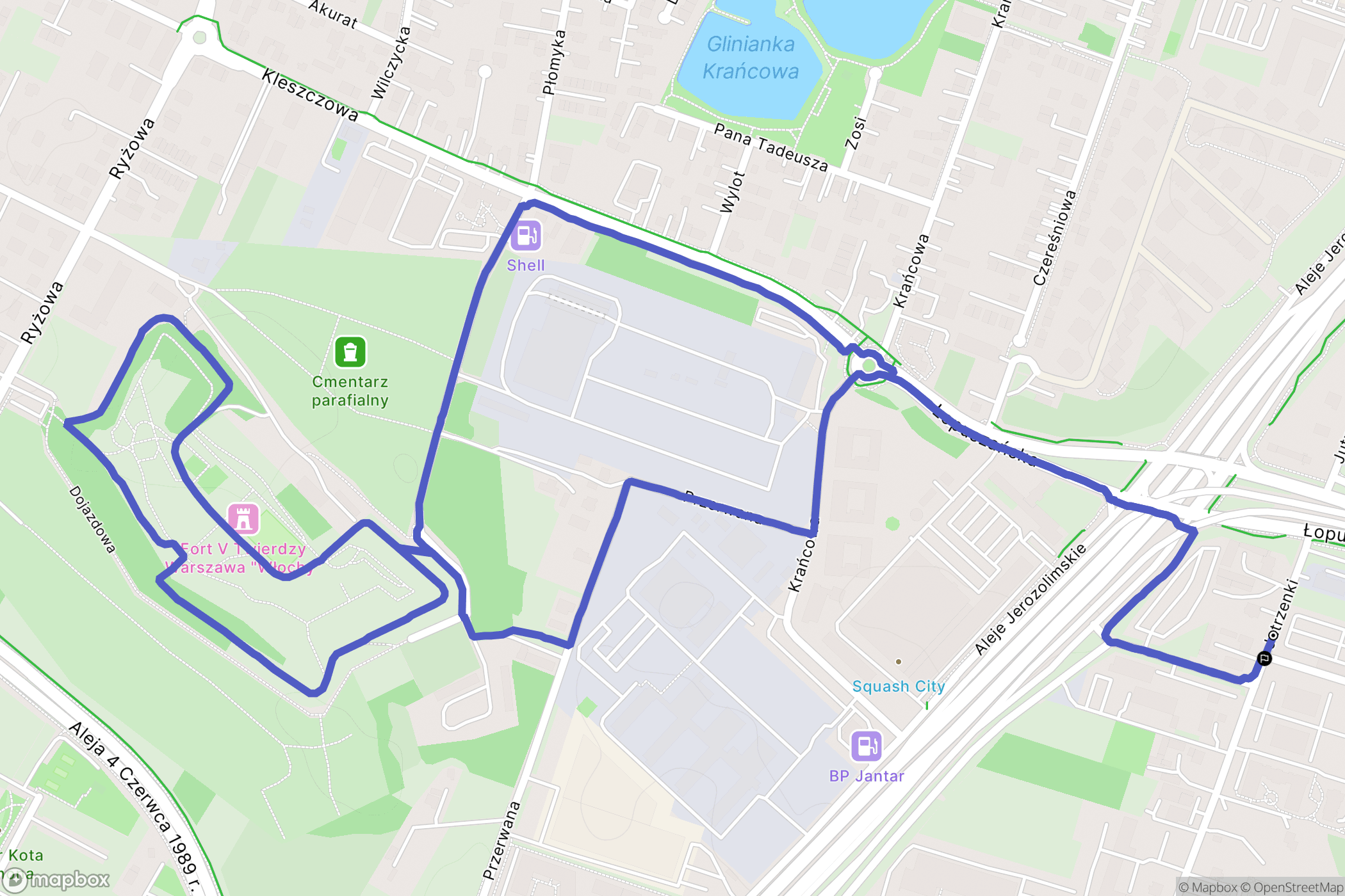 Warszawa: mapa trasy - Poland