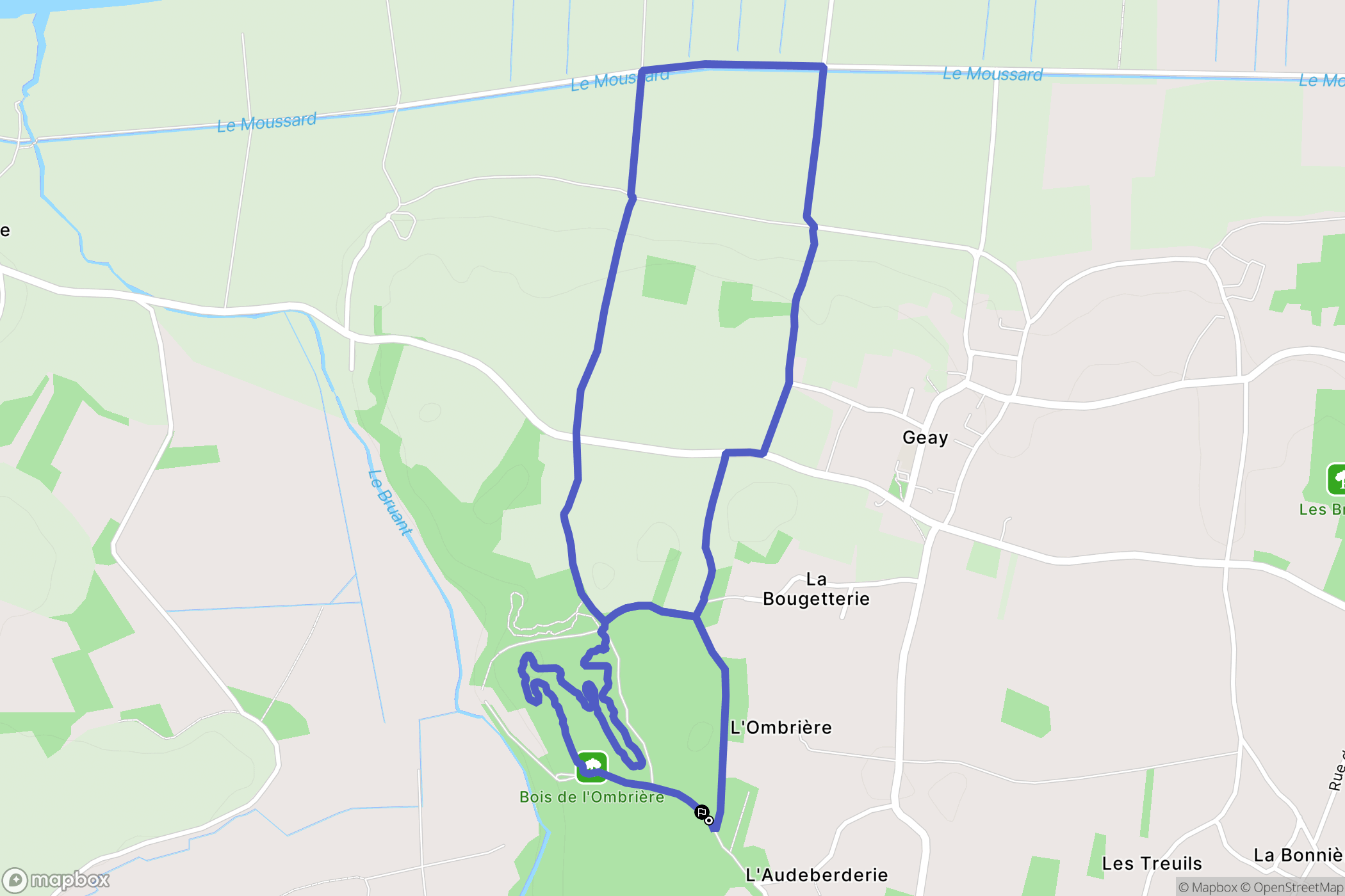 Geay : carte du parcours de randonnée - France