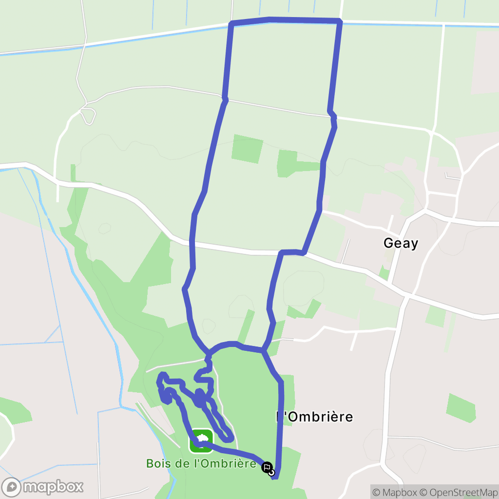 Geay : carte du parcours de randonnée - France