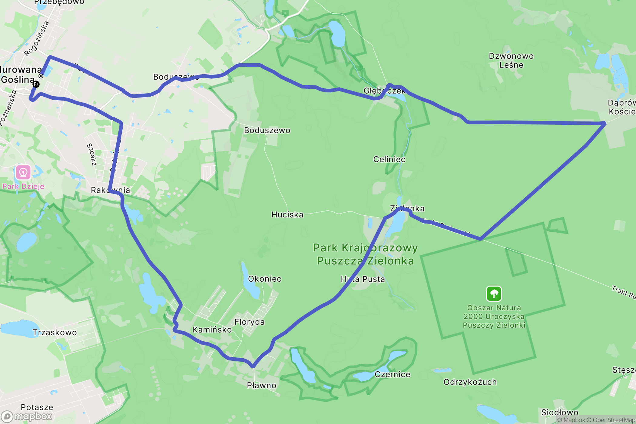 Murowana Goślina: mapa trasy - Poland