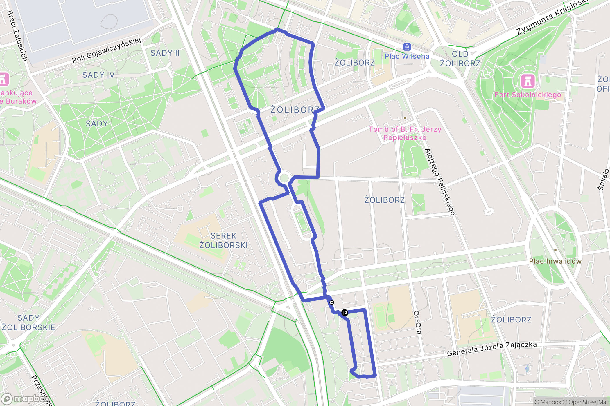 Warszawa: mapa trasy - Poland
