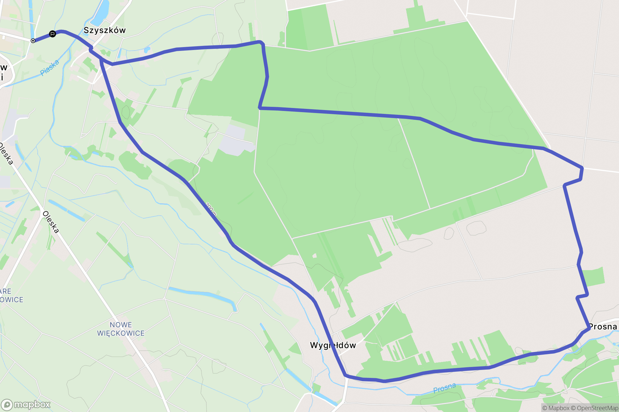 Gorzów Śląski: mapa trasy - Poland
