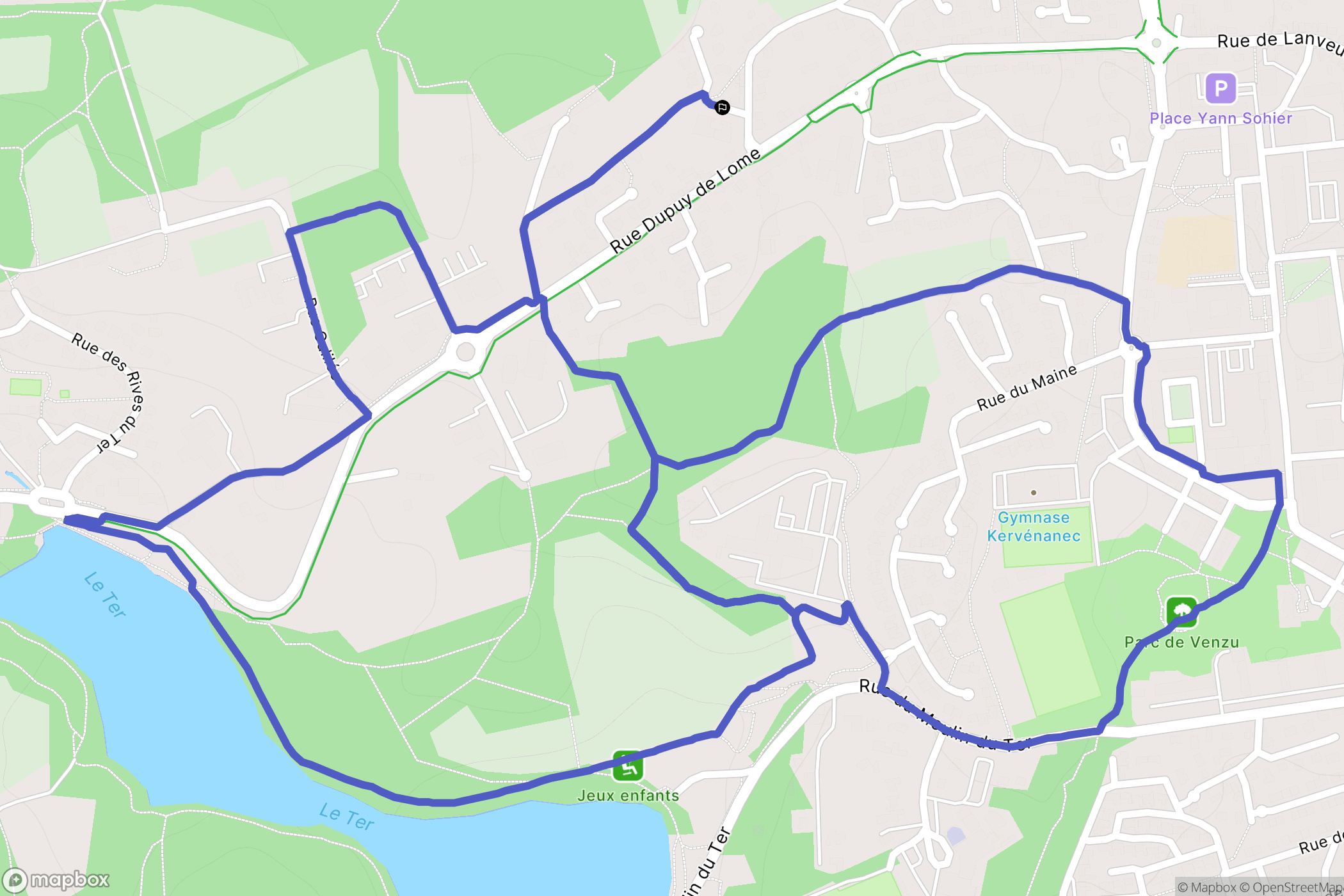 Ploemeur : carte du parcours de randonnée - France