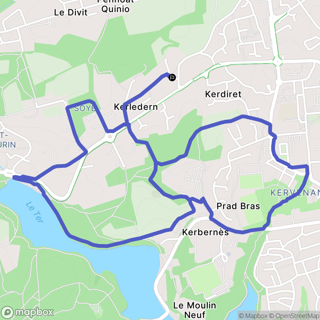 Ploemeur : carte du parcours de randonnée - France