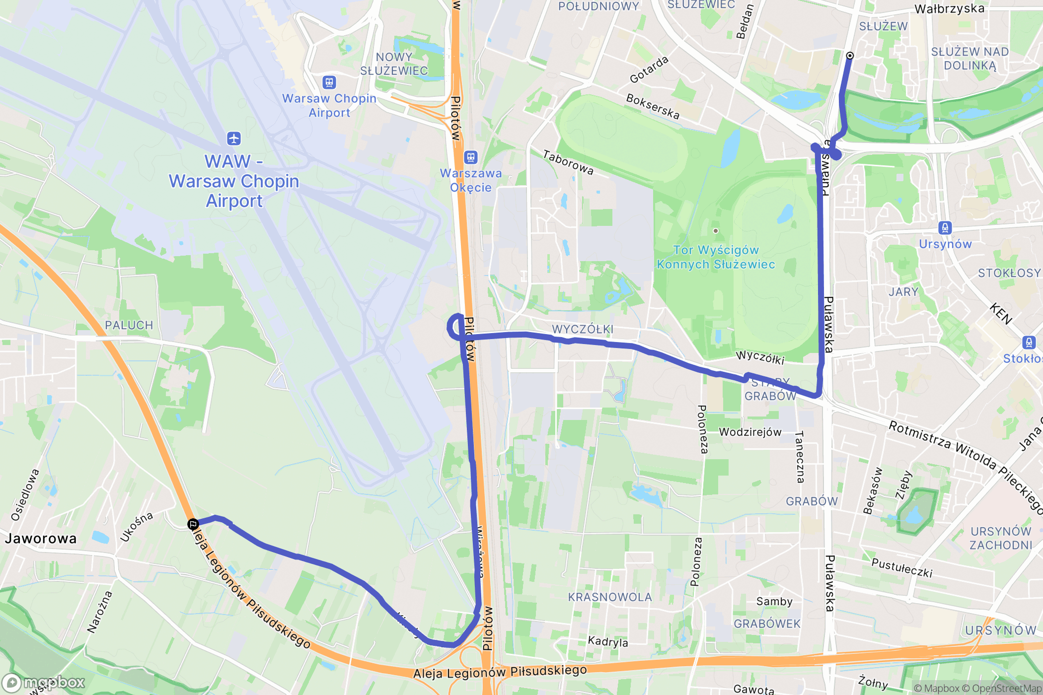Warszawa: mapa trasy - Poland