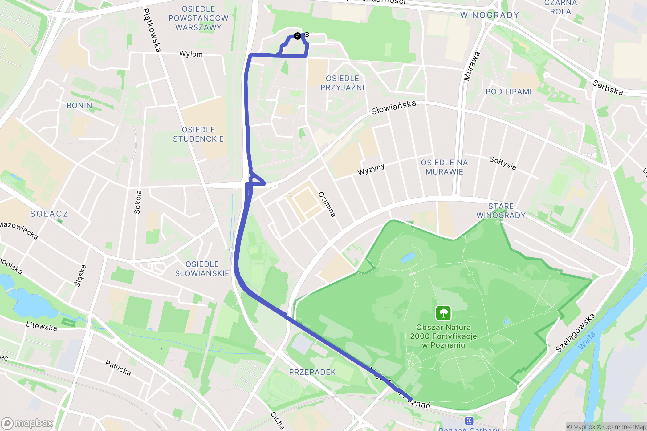 Poznań: mapa trasy - Poland