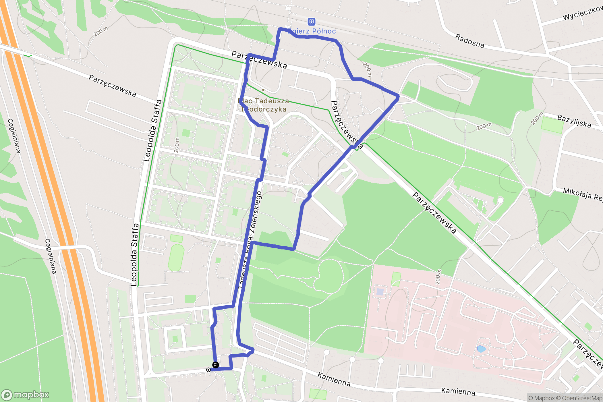 Zgierz: mapa trasy - Poland