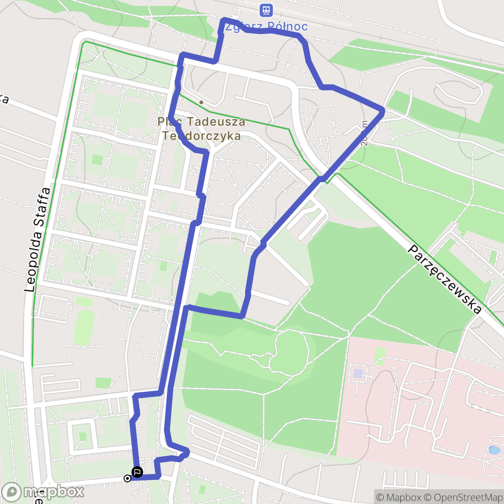 Zgierz: mapa trasy - Poland