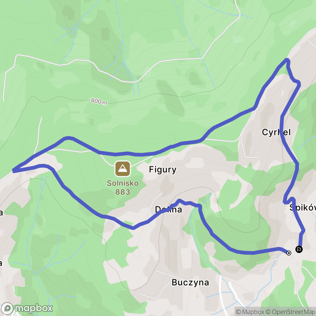 Zawoja: mapa trasy - Poland