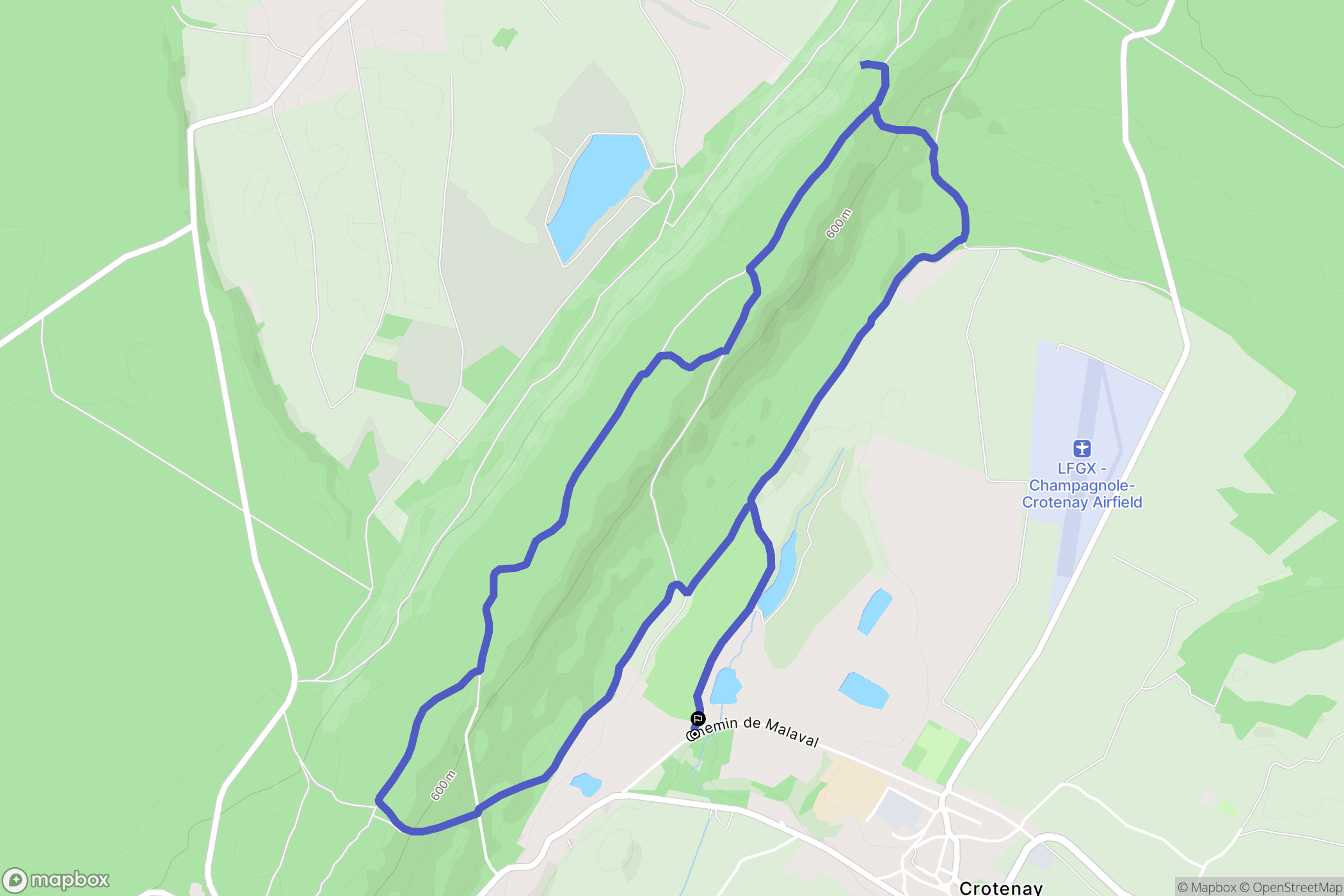 Crotenay : carte du parcours de randonnée - France