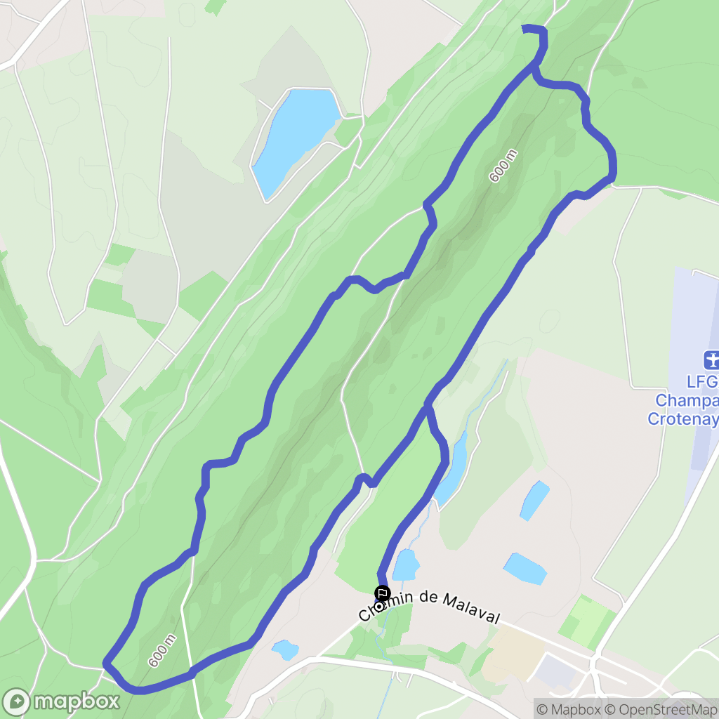 Crotenay : carte du parcours de randonnée - France