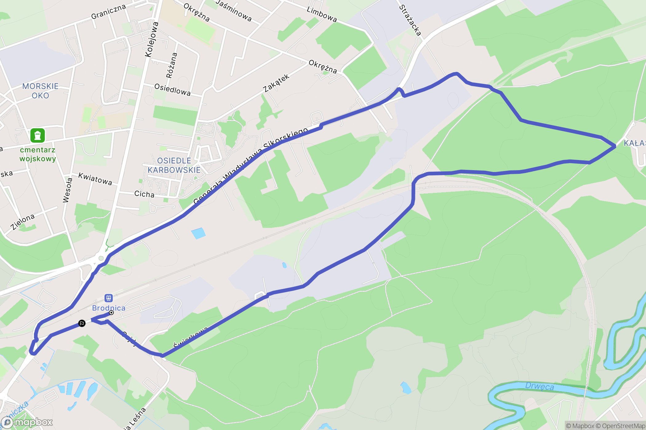 Brodnica: mapa trasy - Poland