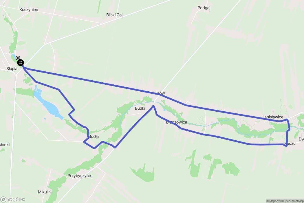 Słupia: mapa trasy - Poland