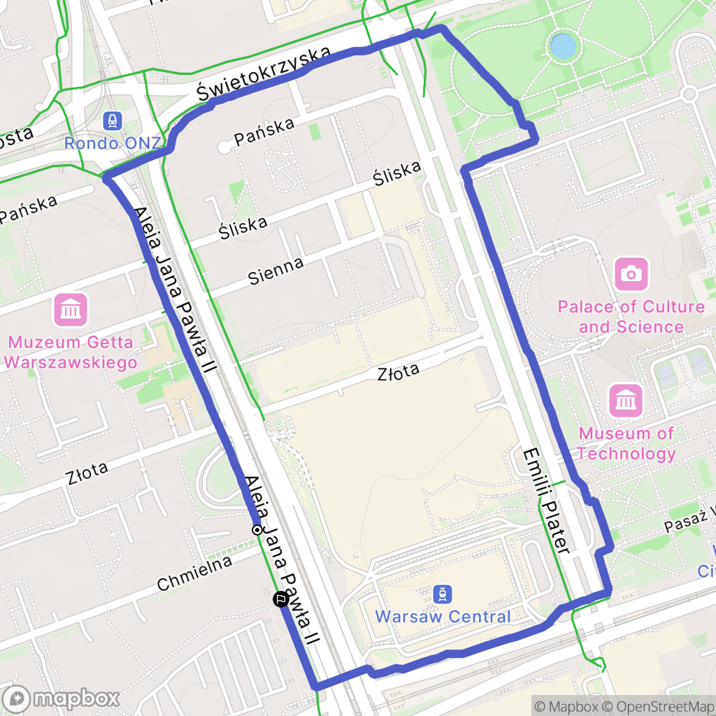 Warszawa: mapa trasy - Poland