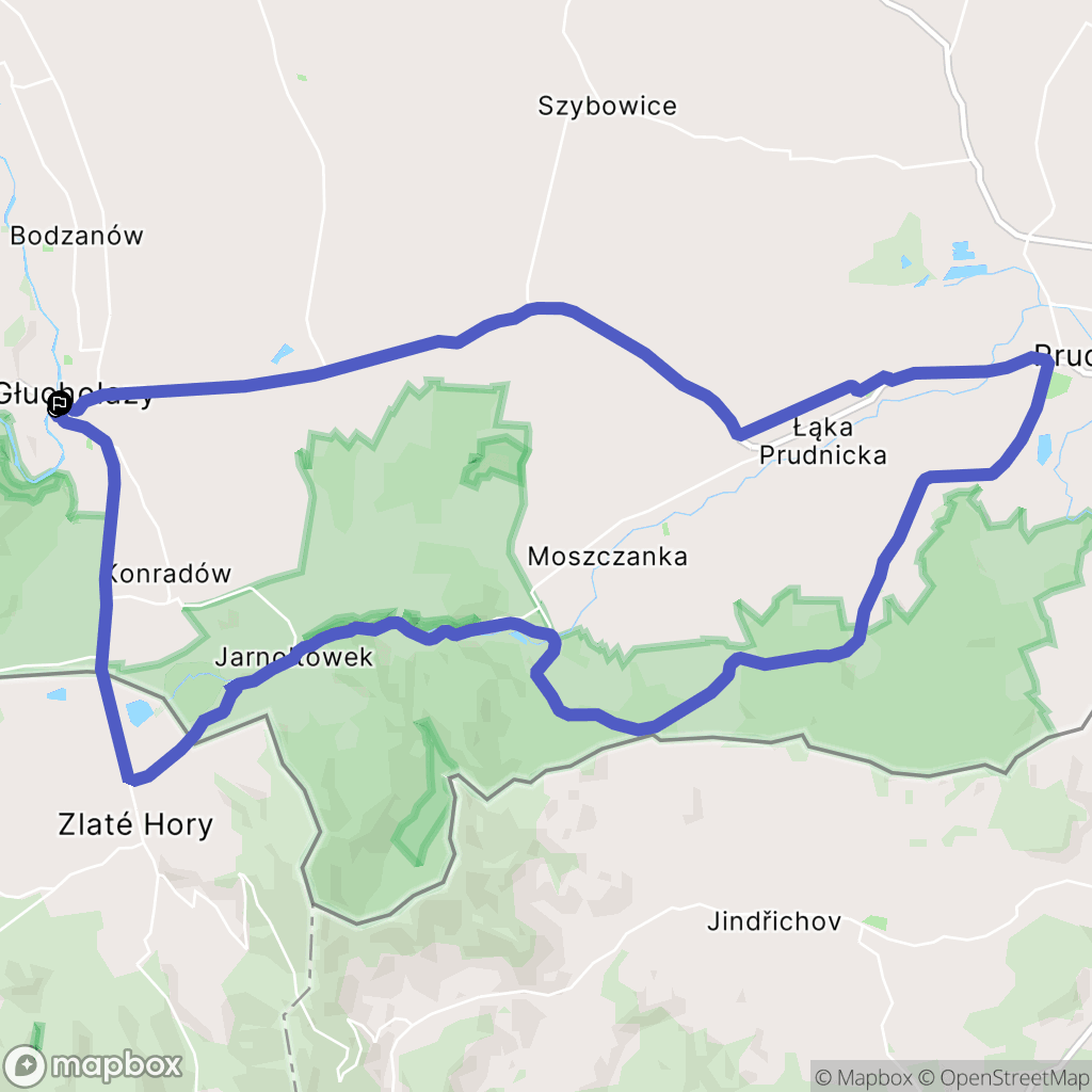 Głuchołazy: mapa trasy - Poland