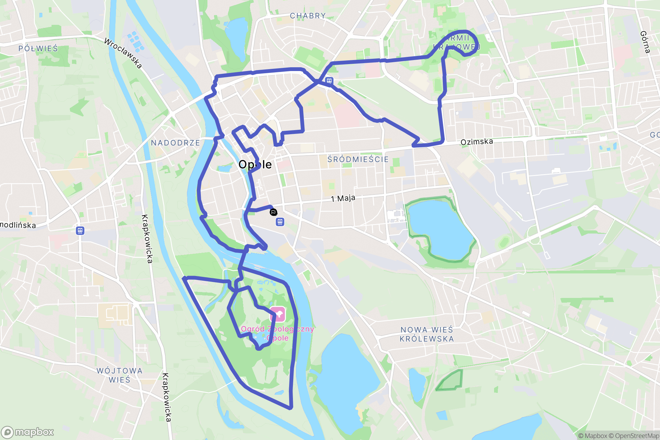 Opole: mapa trasy - Poland