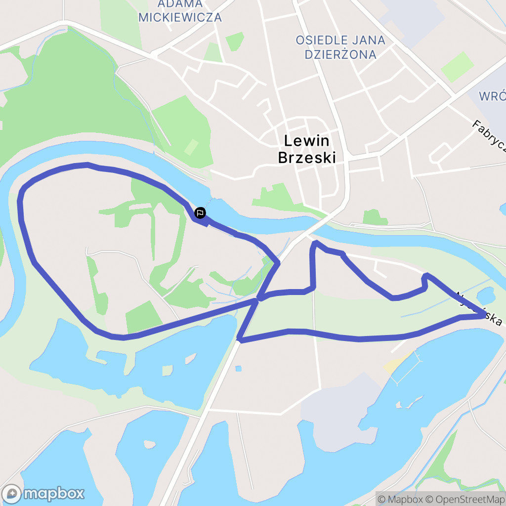 Lewin Brzeski: mapa trasy - Poland
