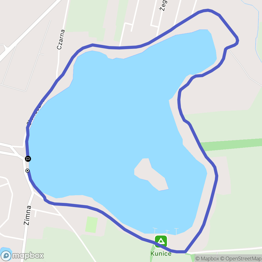 Kunice: mapa trasy - Poland