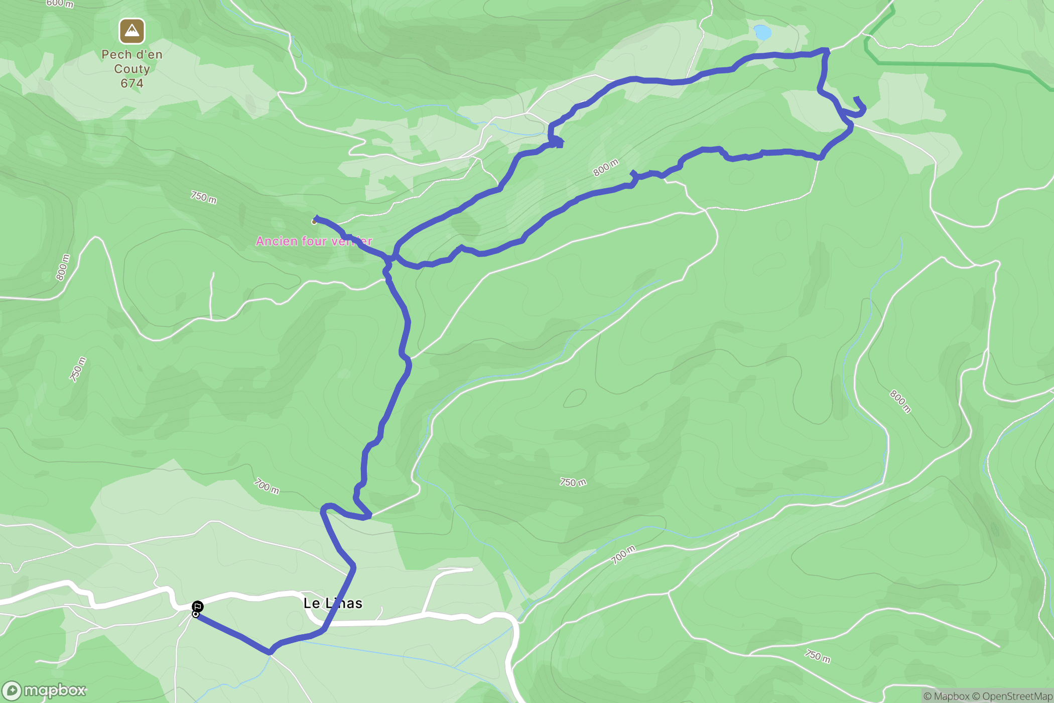 Bugarach : carte du parcours de randonnée - France