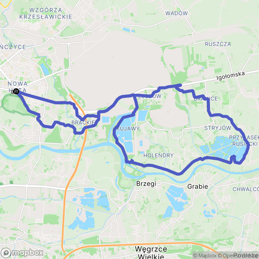 Kraków: mapa trasy - Poland