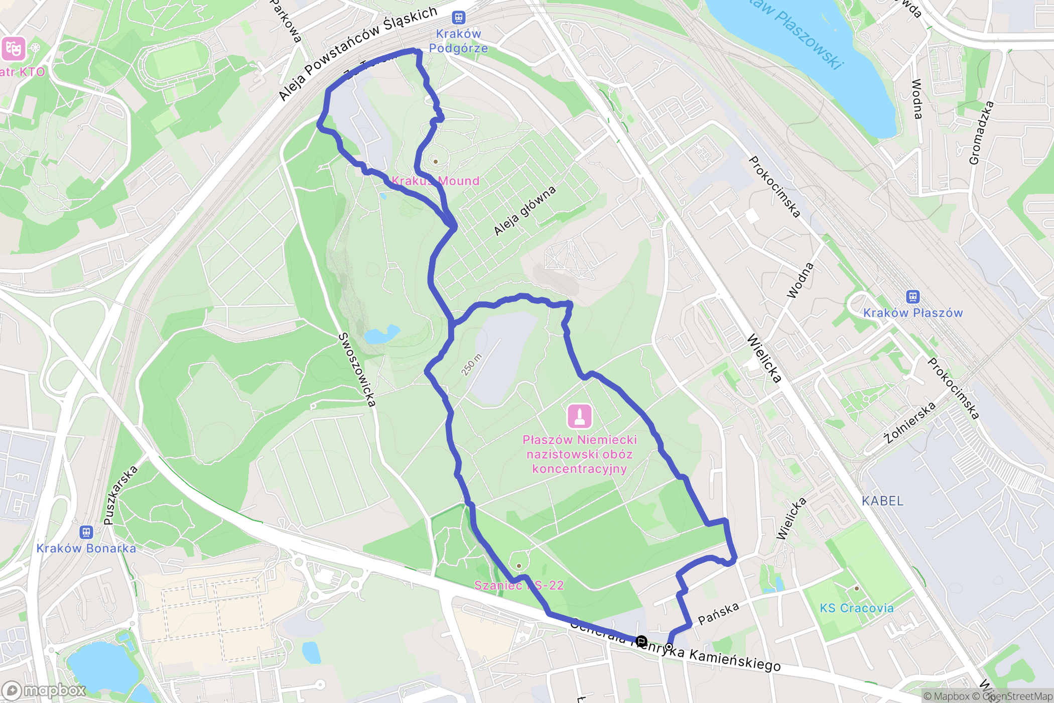 Kraków: mapa trasy - Poland