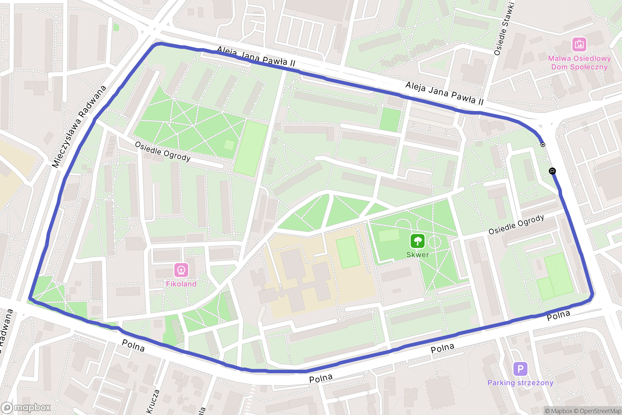 Ostrowiec Świętokrzyski: mapa trasy - Poland