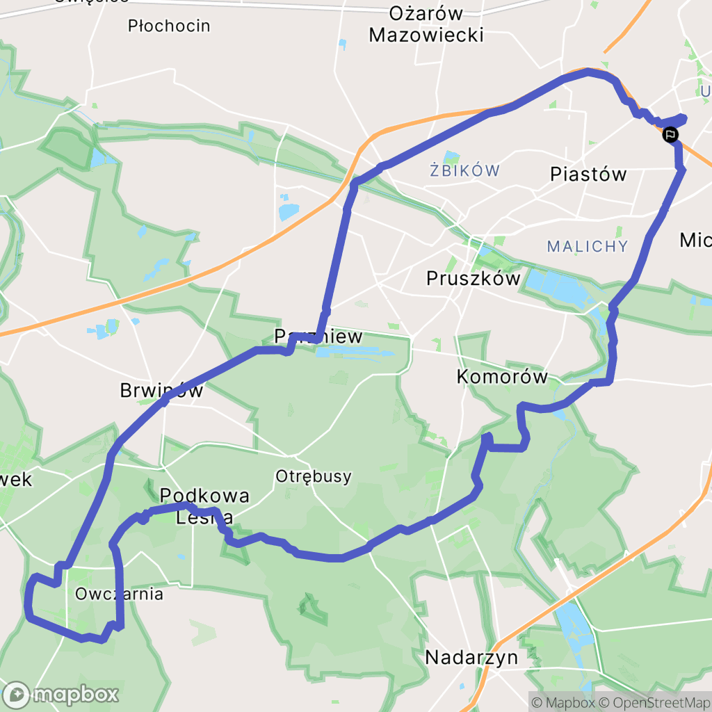 Piastów: mapa trasy - Poland