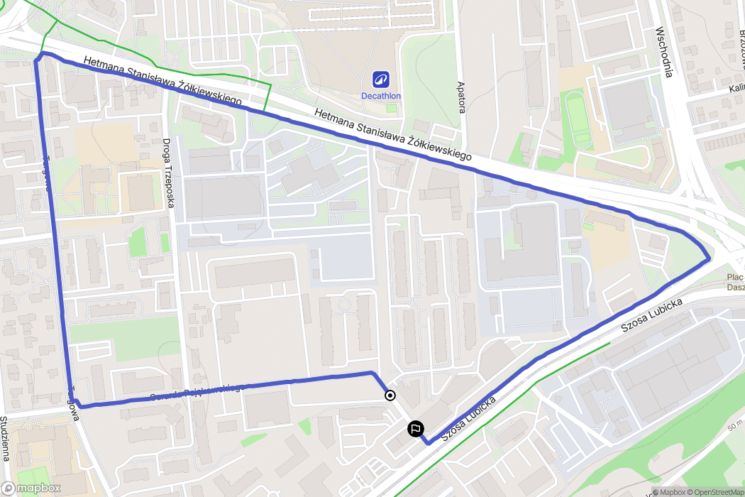 Toruń: mapa trasy - Poland