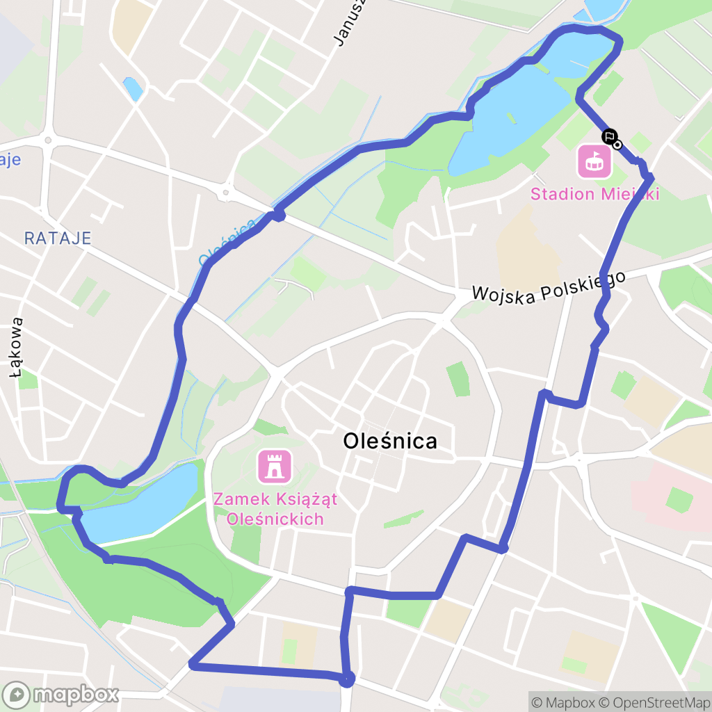 Oleśnica: mapa trasy - Poland