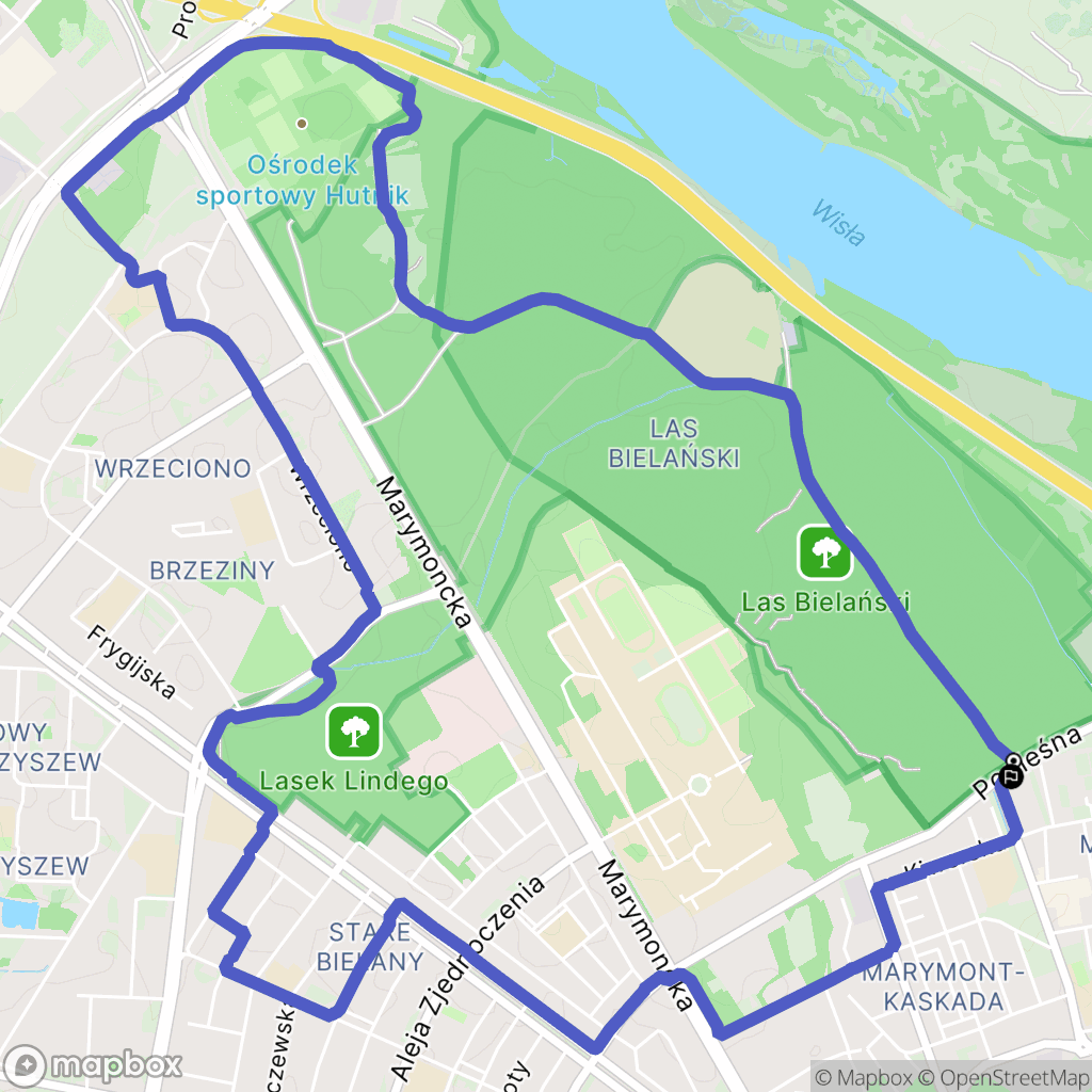 Warszawa: mapa trasy - Poland