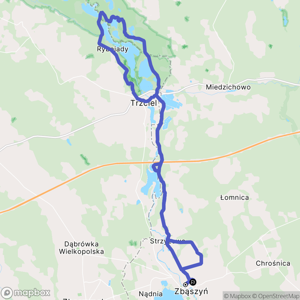 Zbąszyń: mapa trasy - Poland