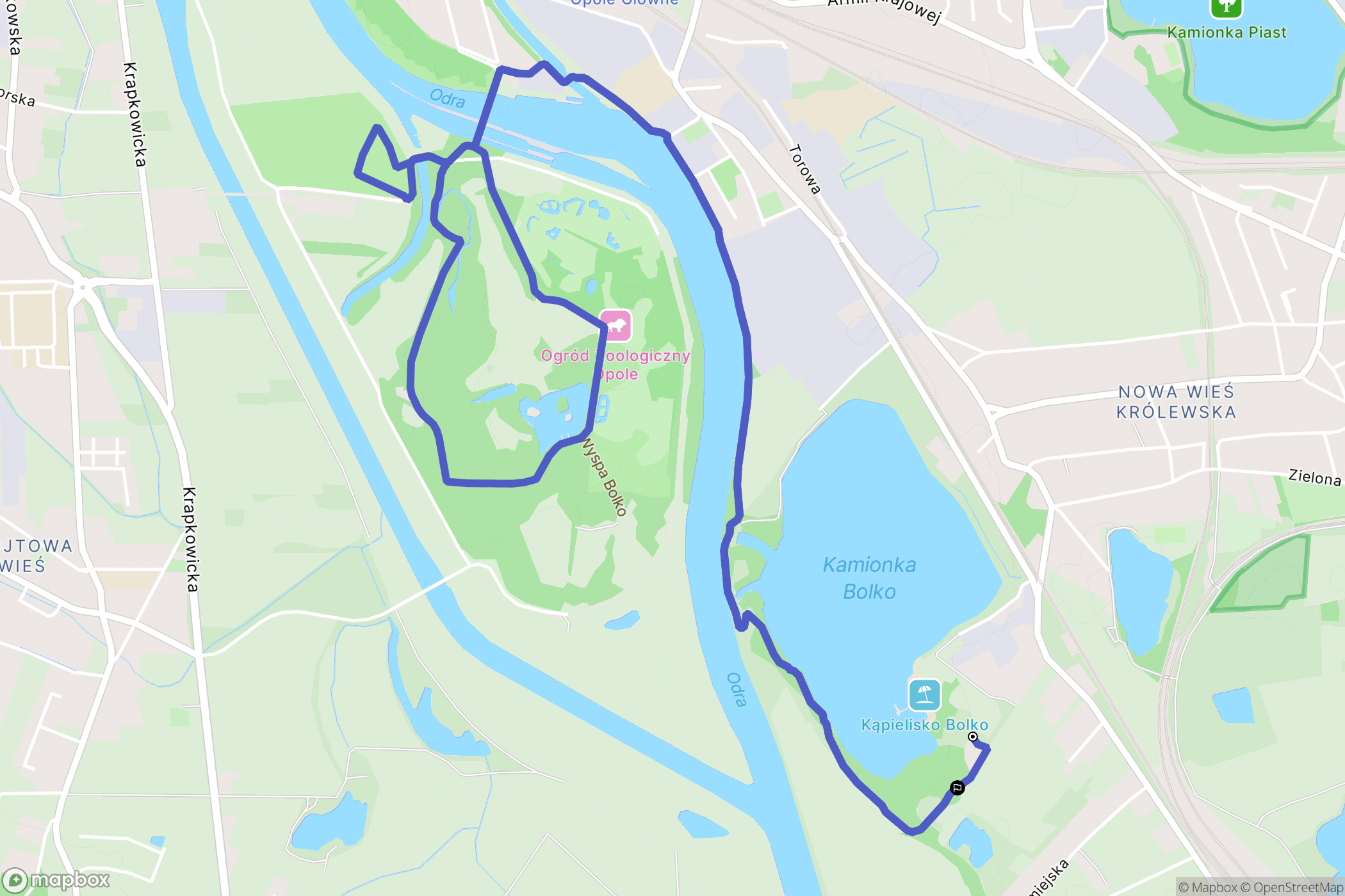 Opole: mapa trasy - Poland