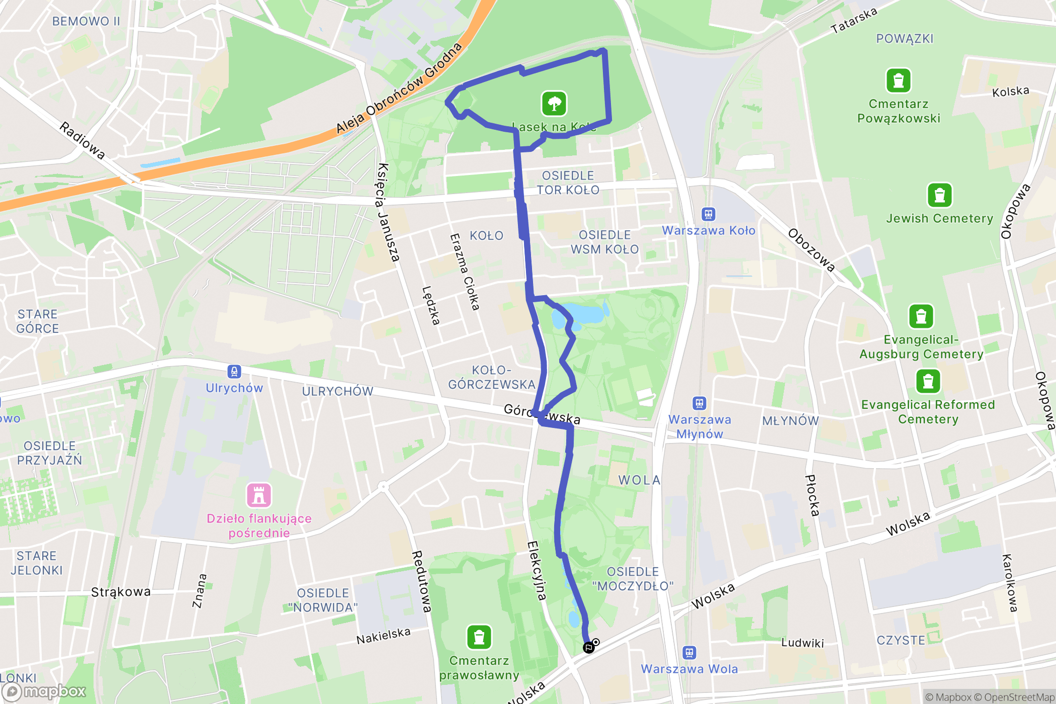 Warszawa: mapa trasy - Poland