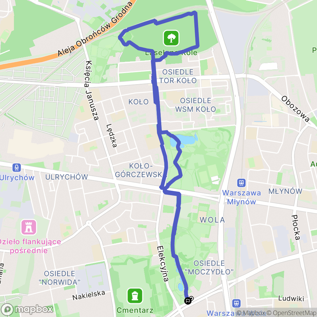 Warszawa: mapa trasy - Poland