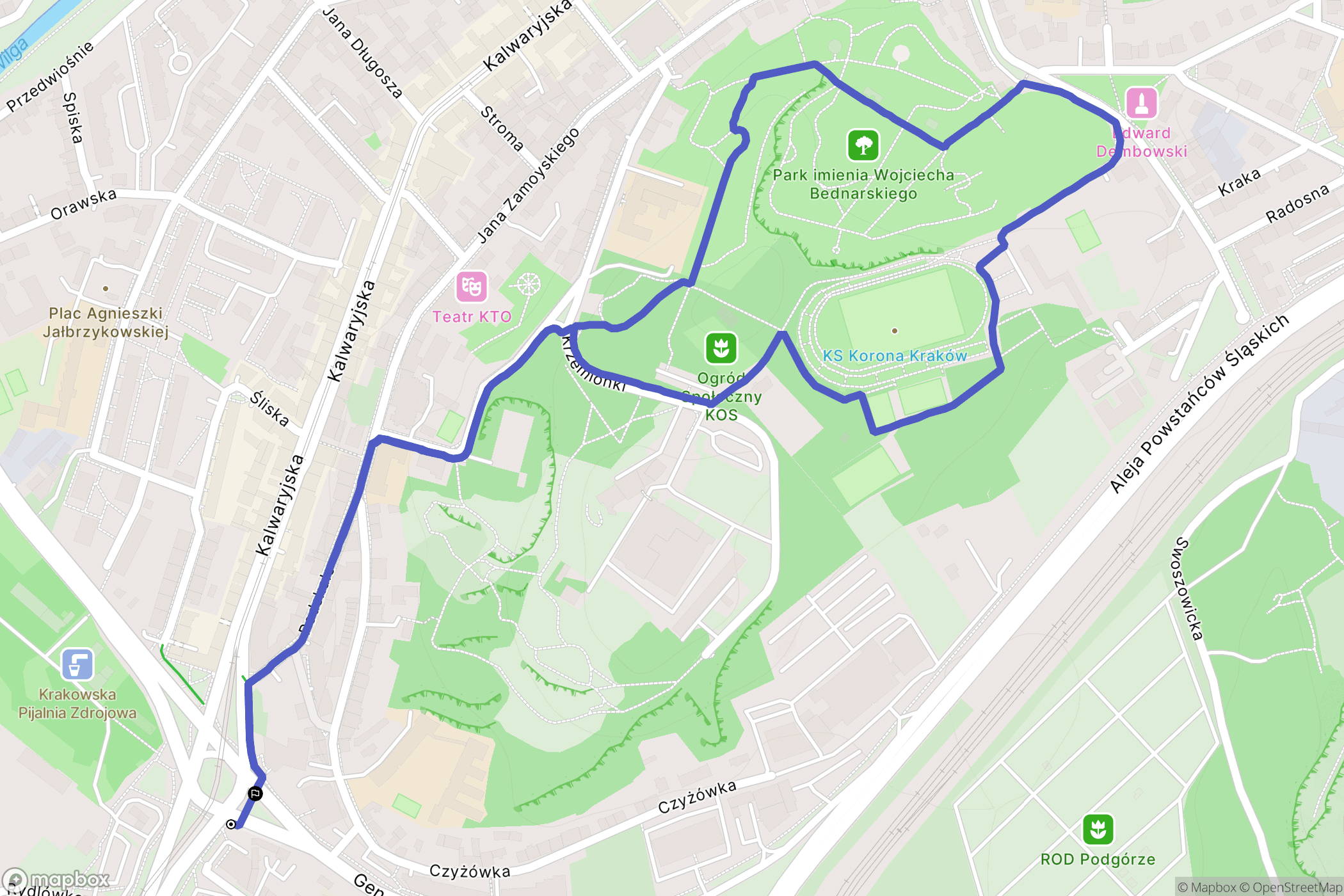 Kraków: mapa trasy - Poland