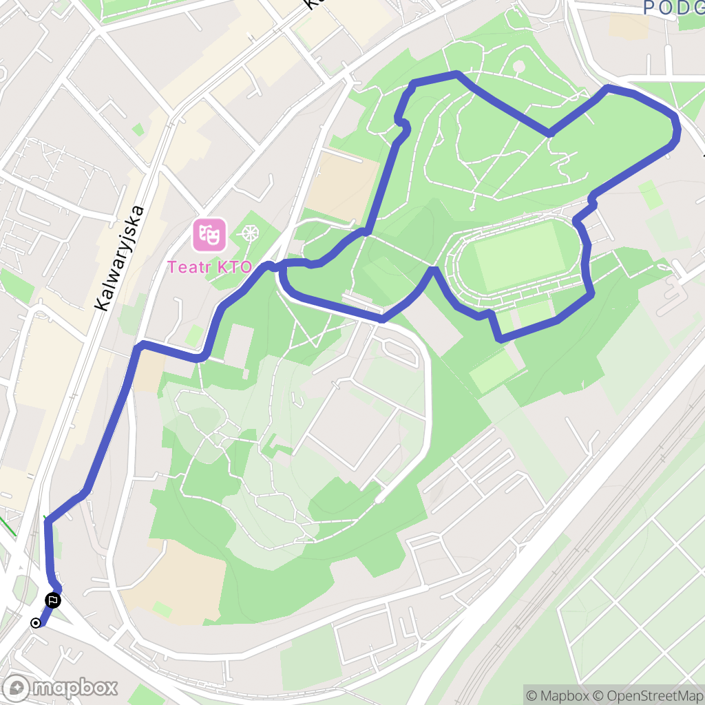 Kraków: mapa trasy - Poland