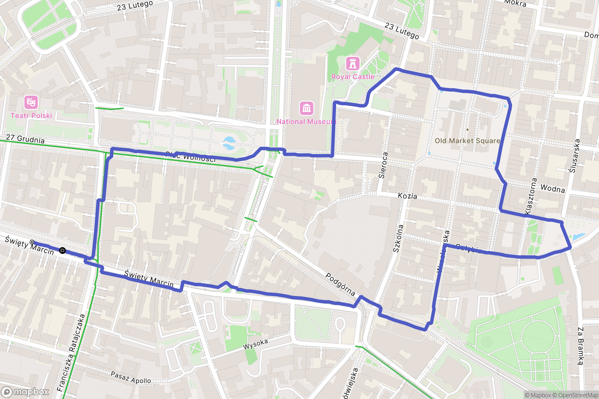 Poznań: mapa trasy - Poland