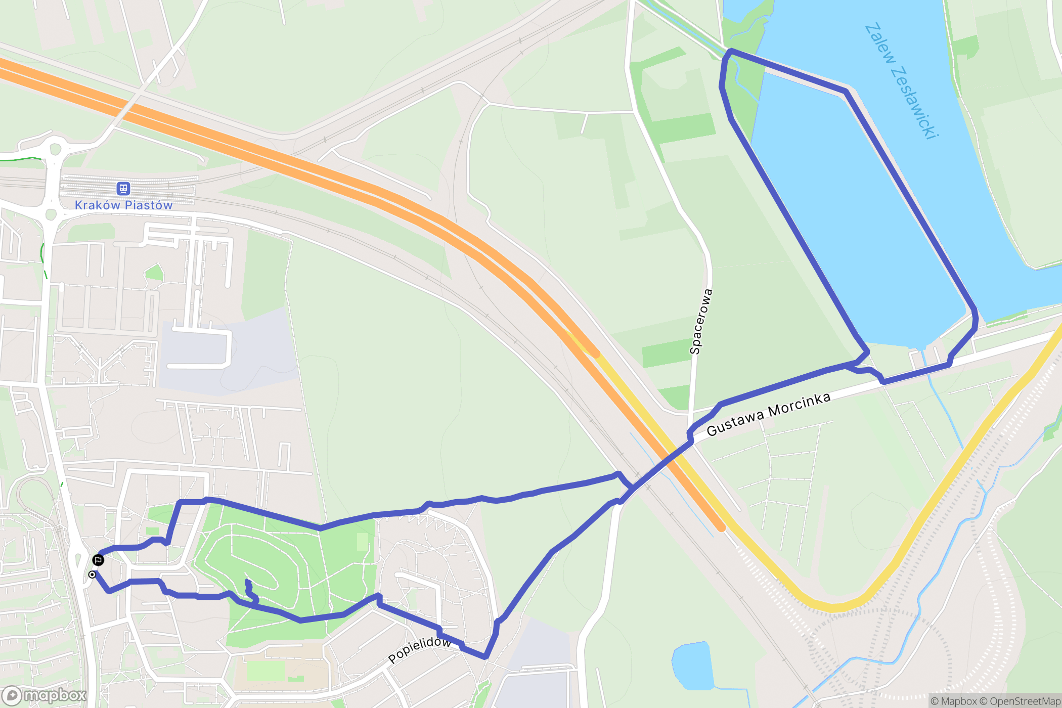Kraków: mapa trasy - Poland